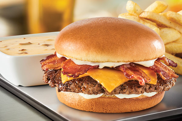 Cheesy Bacon Fondue Burger