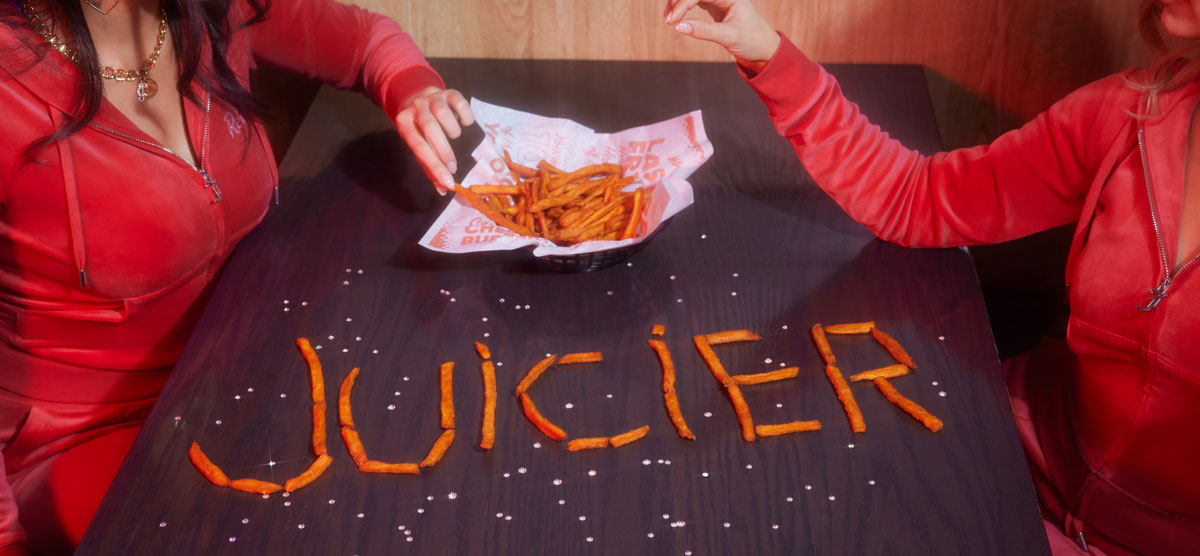 Juicier spelled out in Sweet Potato Fries