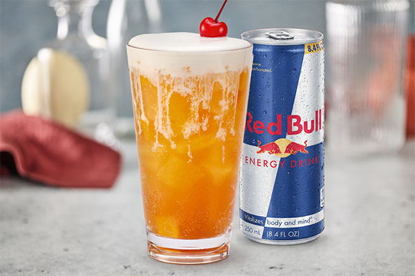 Red Bull Peaches and Cream Dirty Soda
