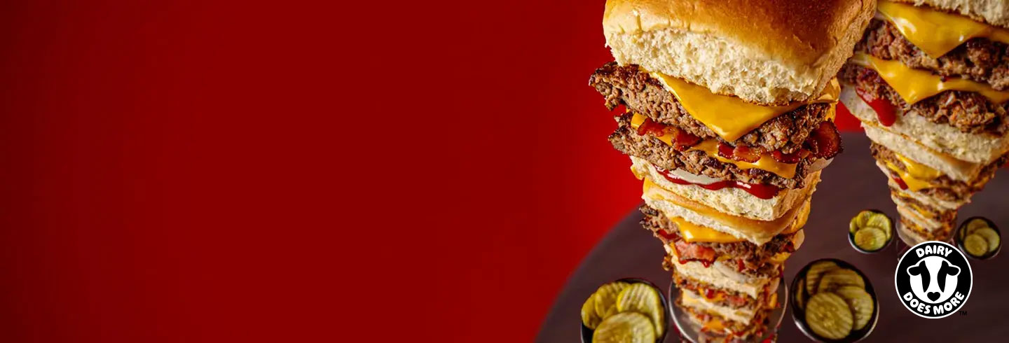 Towering Double Cheeseburger Sliders